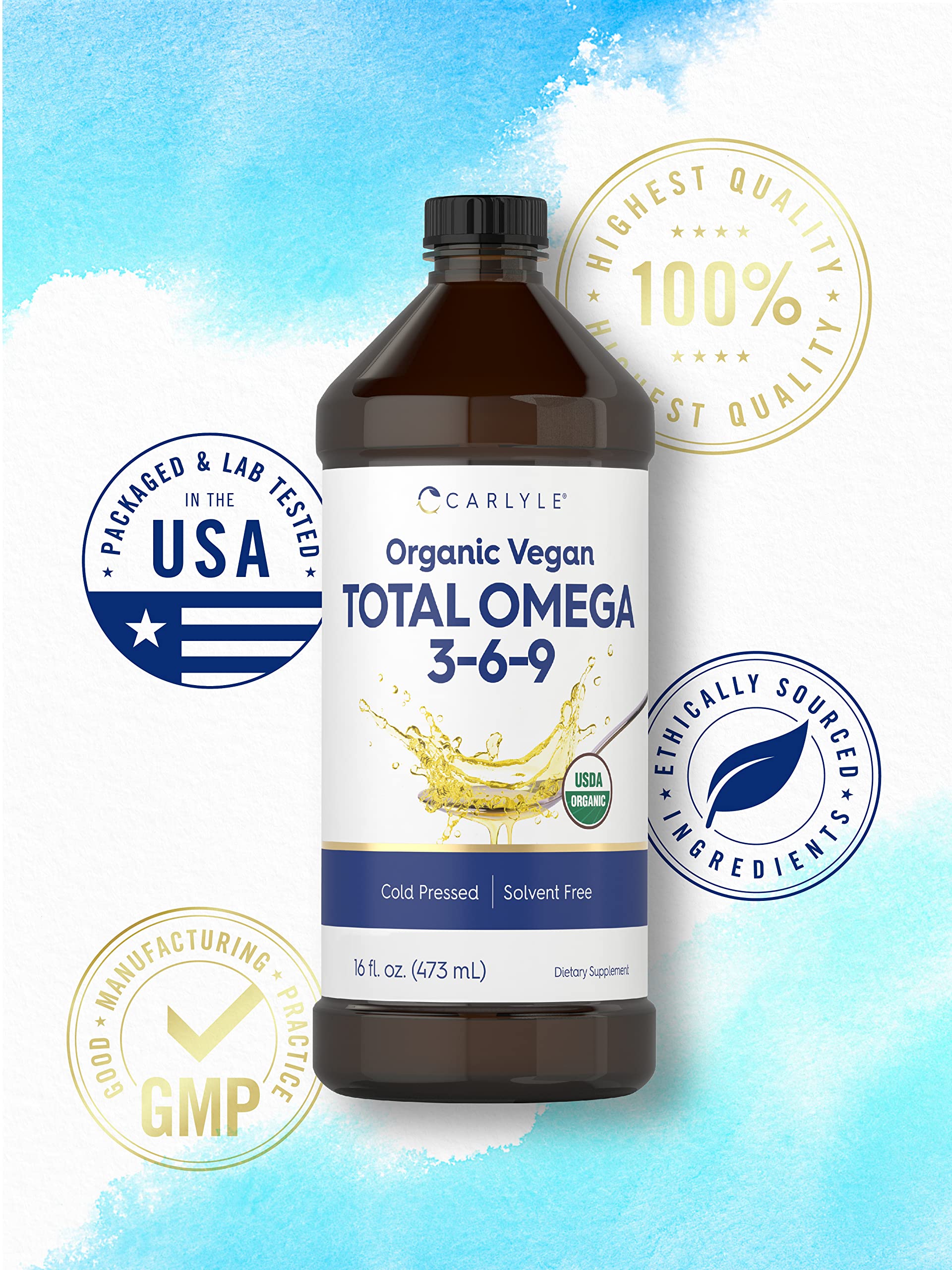 Carlyle Omega 3-6-9 Flaxseed Oil packaging