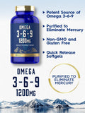 Carlyle Omega 3-6-9 softgels on a wooden table