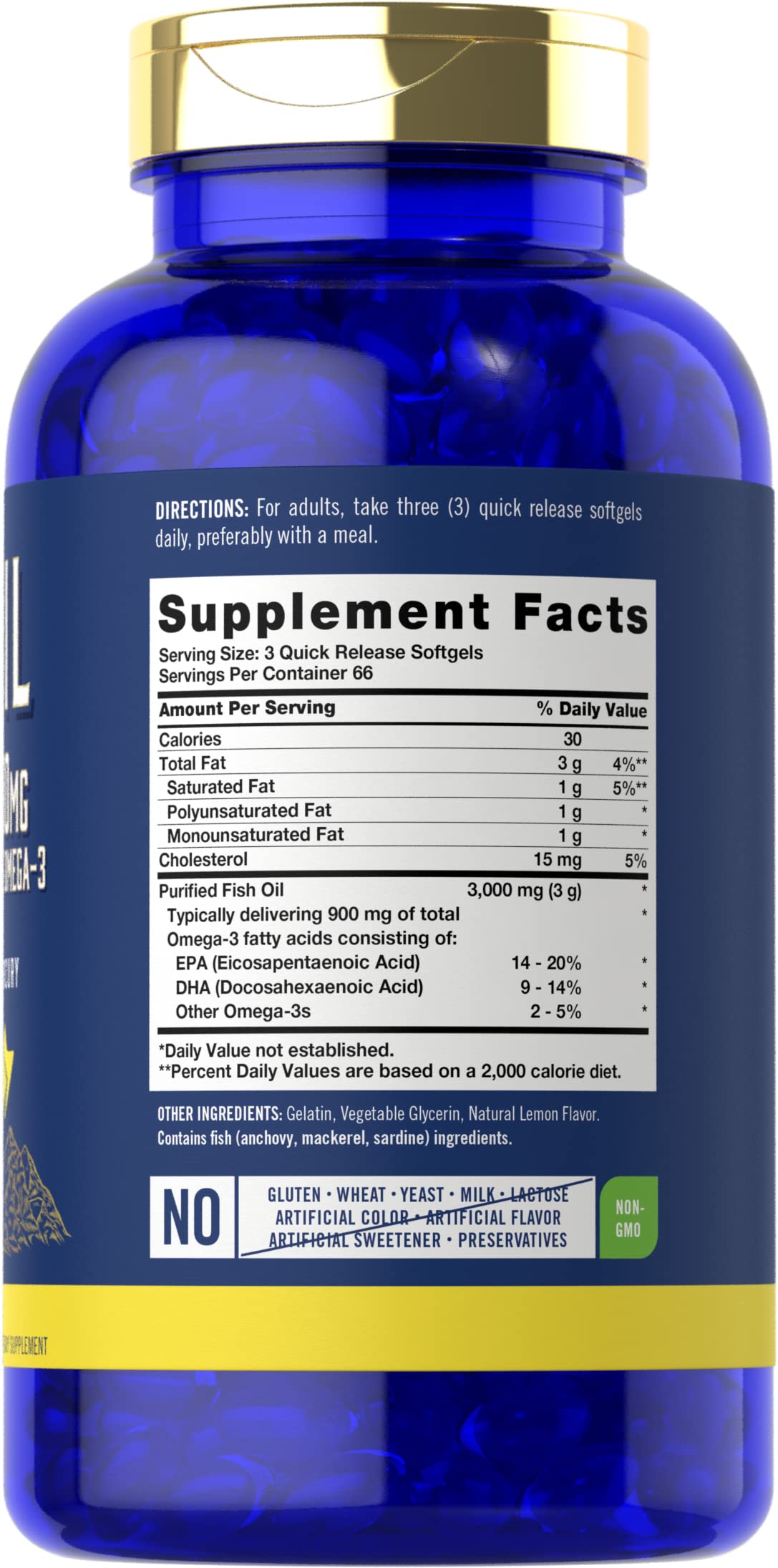 Carlyle Omega 3 Fish Oil 3000mg softgels packaging