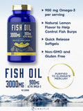 Carlyle Omega 3 Fish Oil 3000mg softgels side view