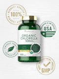 Carlyle Organic Chlorella bottle with natural background