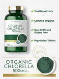 Carlyle Organic Chlorella capsules with a measuring spoon