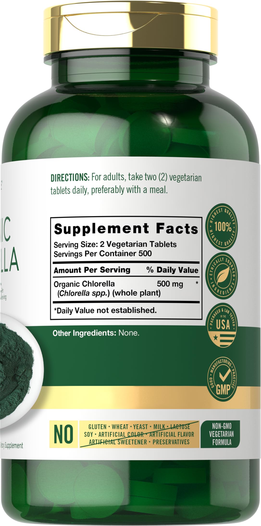 Carlyle Organic Chlorella quick-release capsules side view