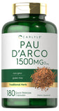 Carlyle Pau D'Arco Herbal Supplement 1500mg capsule bottle front view