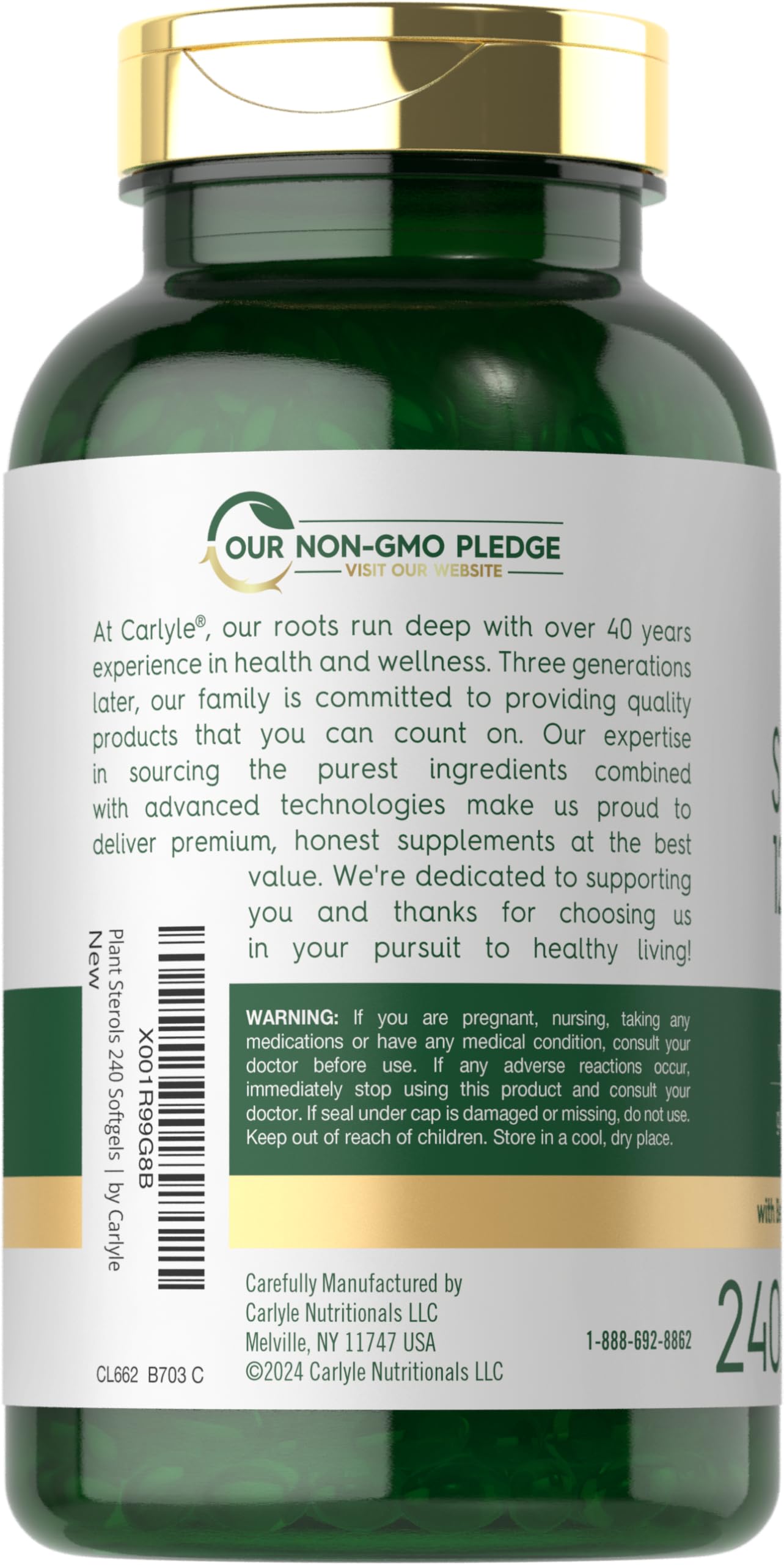 Carlyle Phytosterols Complex package with 60 capsules