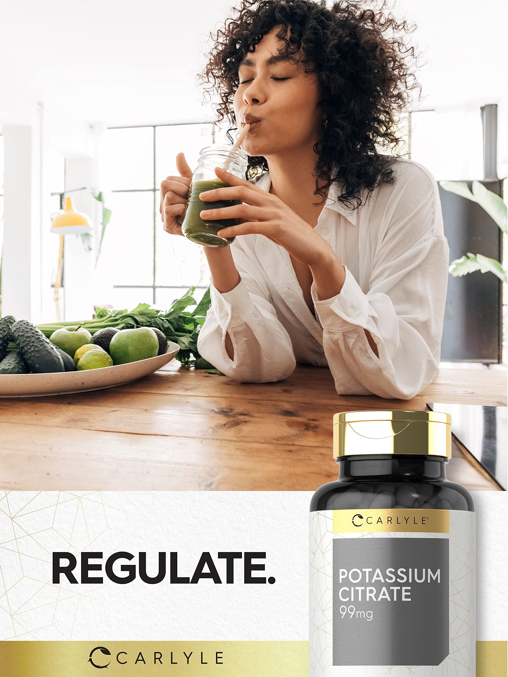 Carlyle Potassium Citrate 99mg capsules close-up