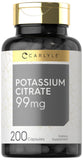 Carlyle Potassium Citrate 99mg capsules front view