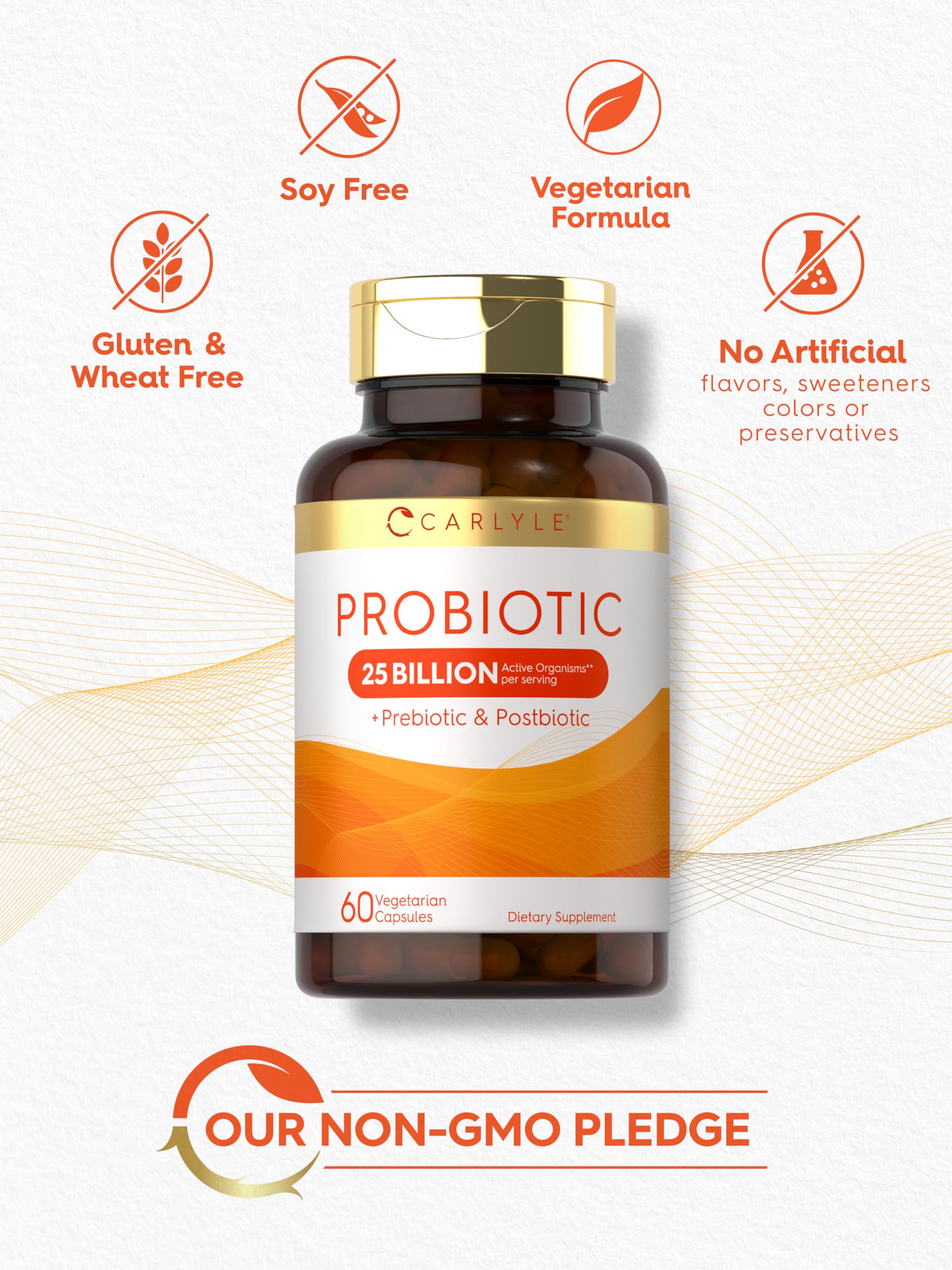 Carlyle Probiotic-14 Blend Prebiotic Capsules close-up