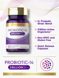 Carlyle Probiotic-14 Capsules bottle top view