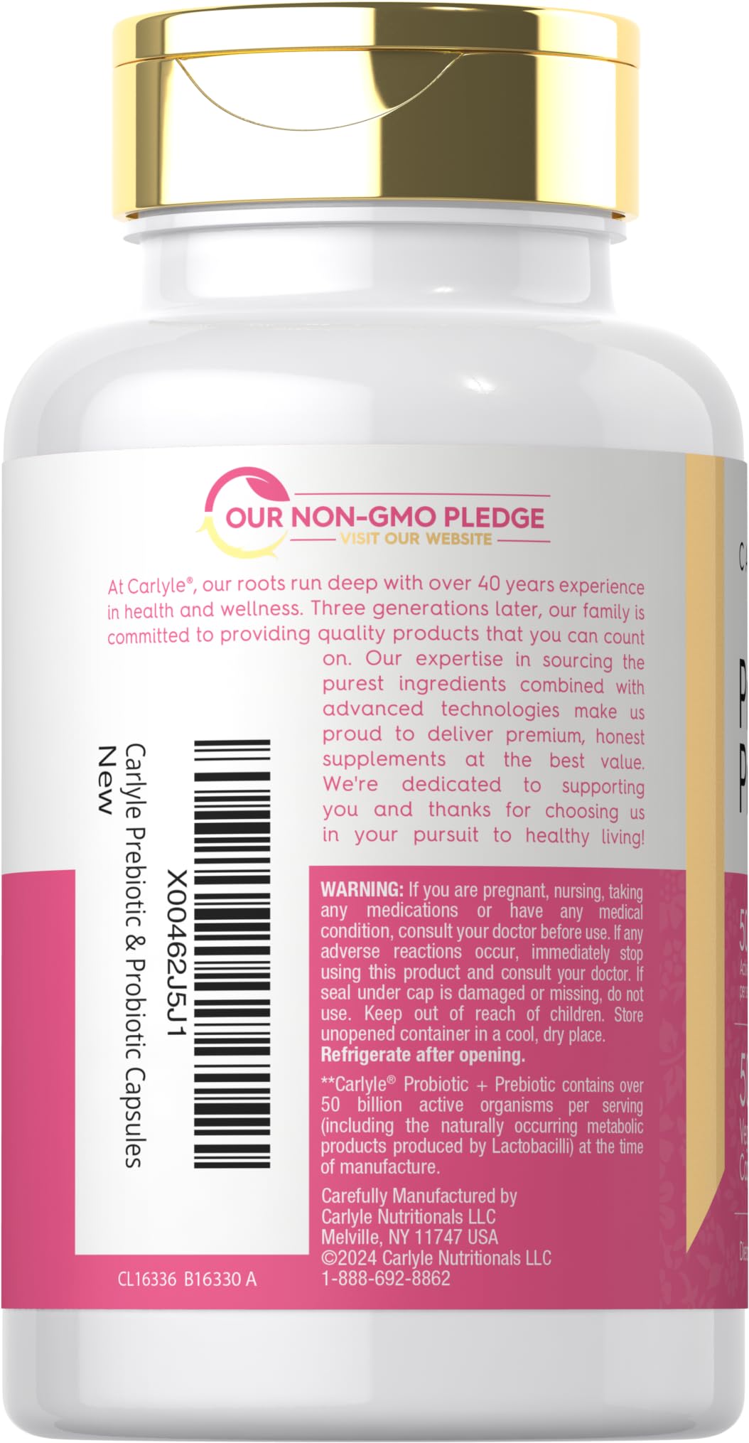 Carlyle Probiotic for Her packaging with dosage details