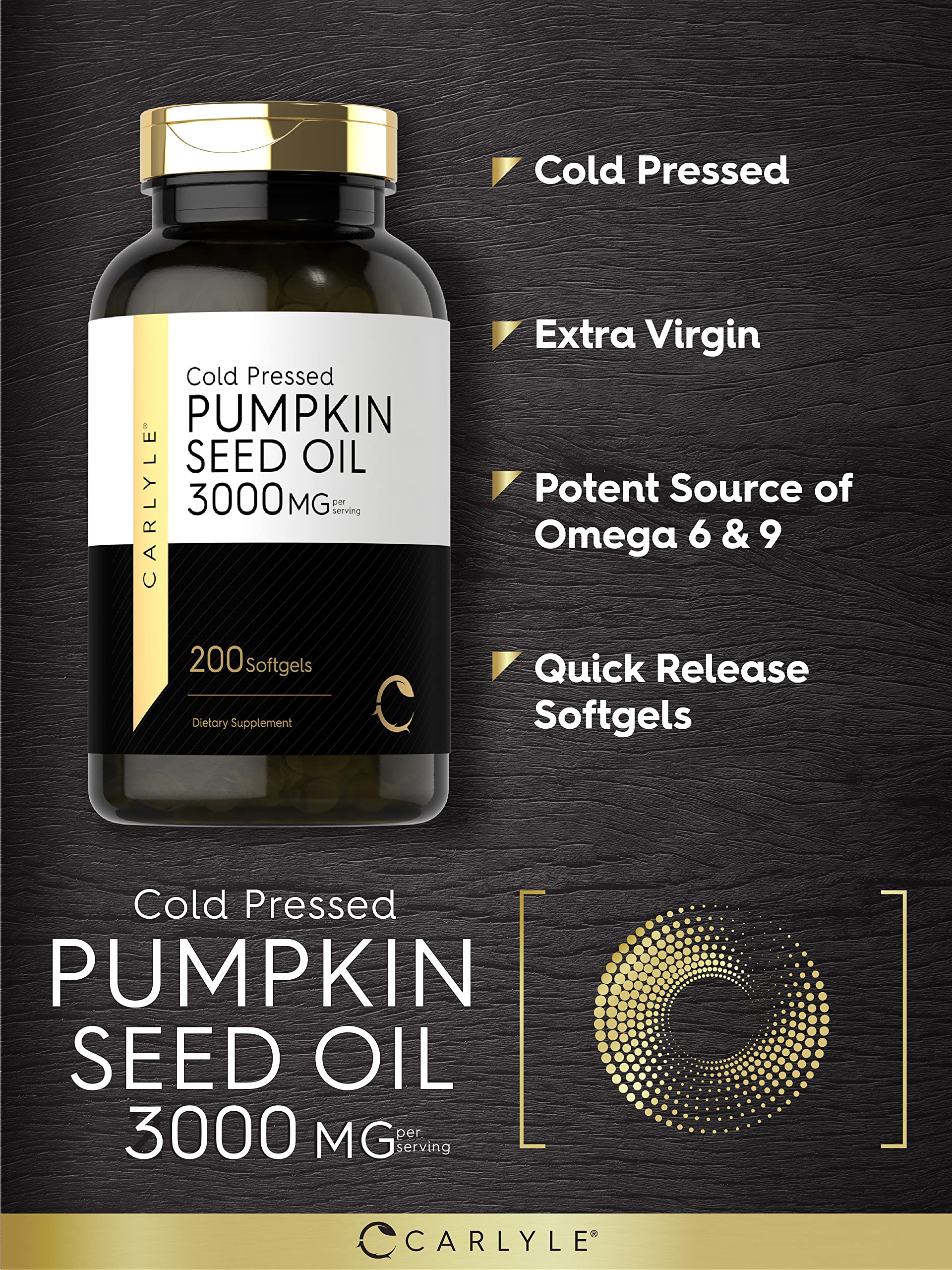 Carlyle Pumpkin Seed Oil Softgels 3000mg packaging