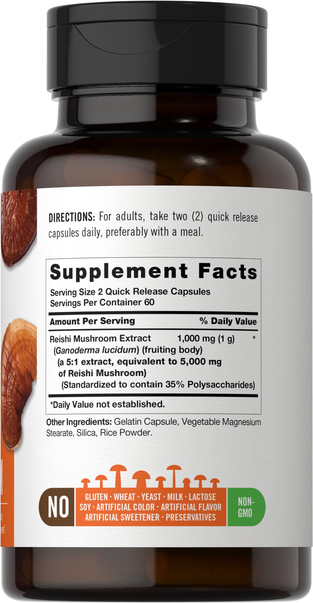 Carlyle Reishi Mushroom Supplement 120g back view