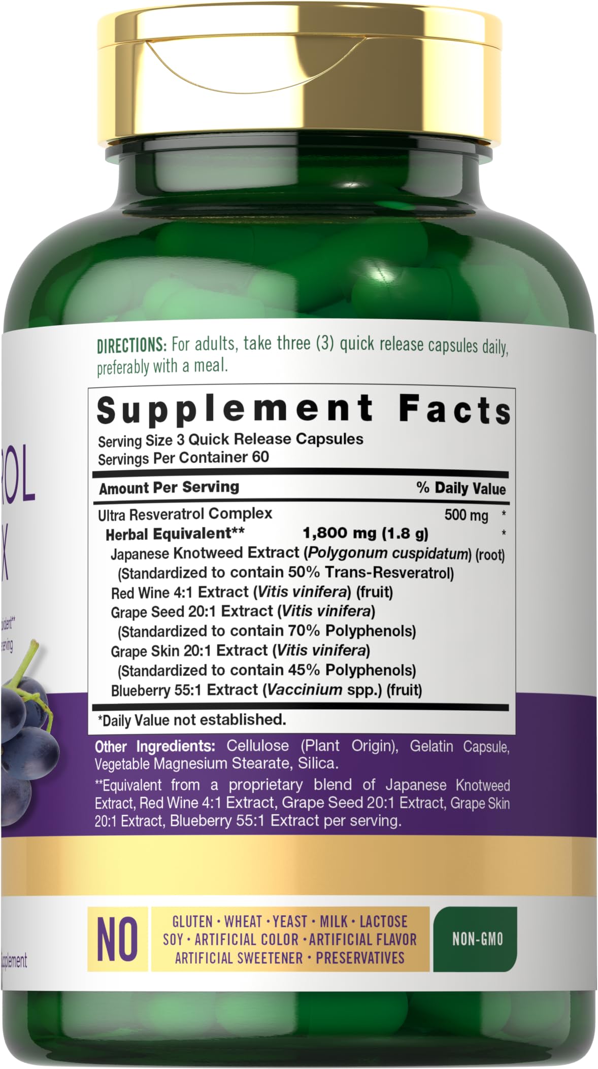 Carlyle Resveratrol Ultra Complex bottle with label