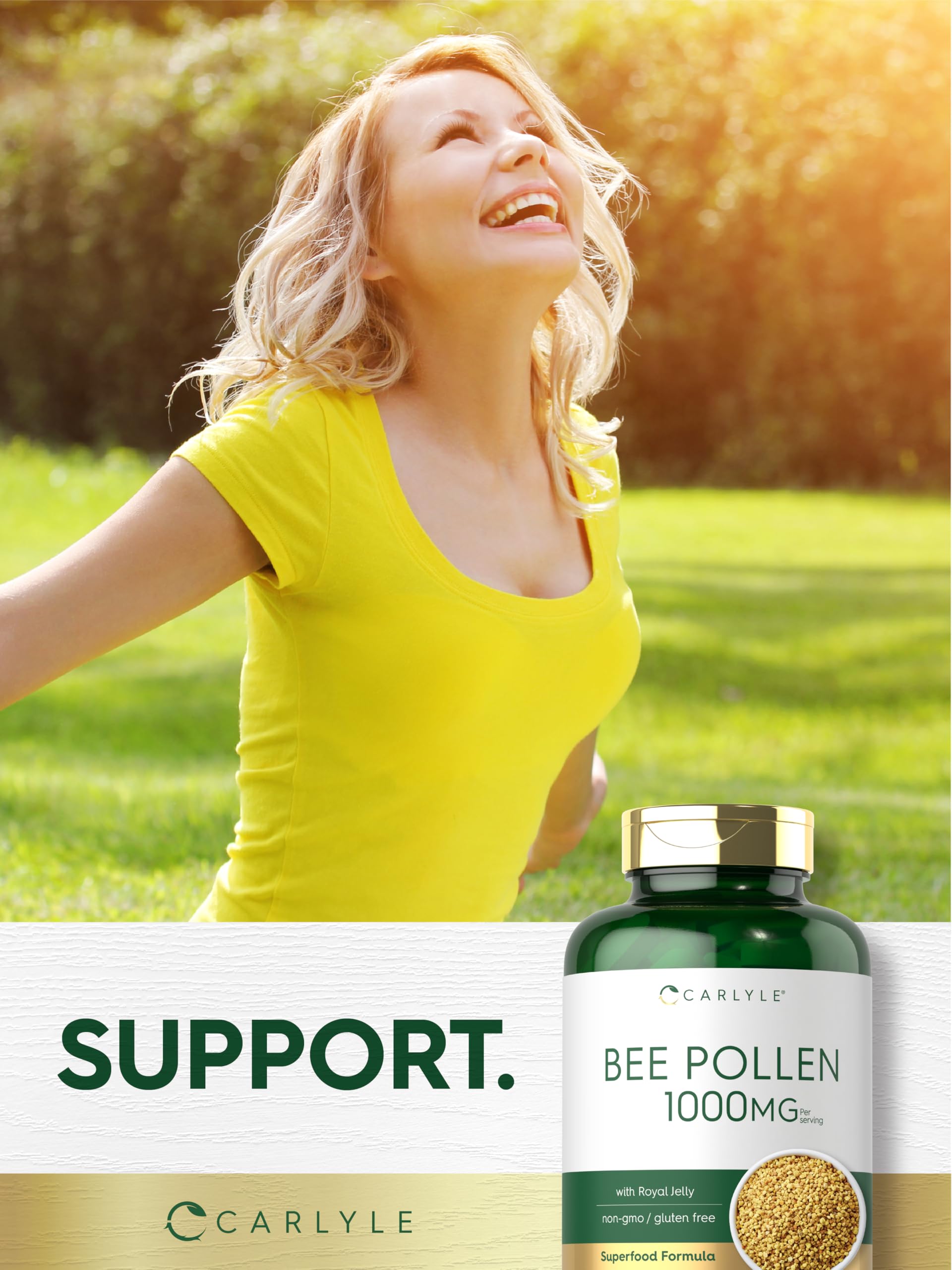Carlyle Royal Jelly Bee Complex 1000mg capsules close-up