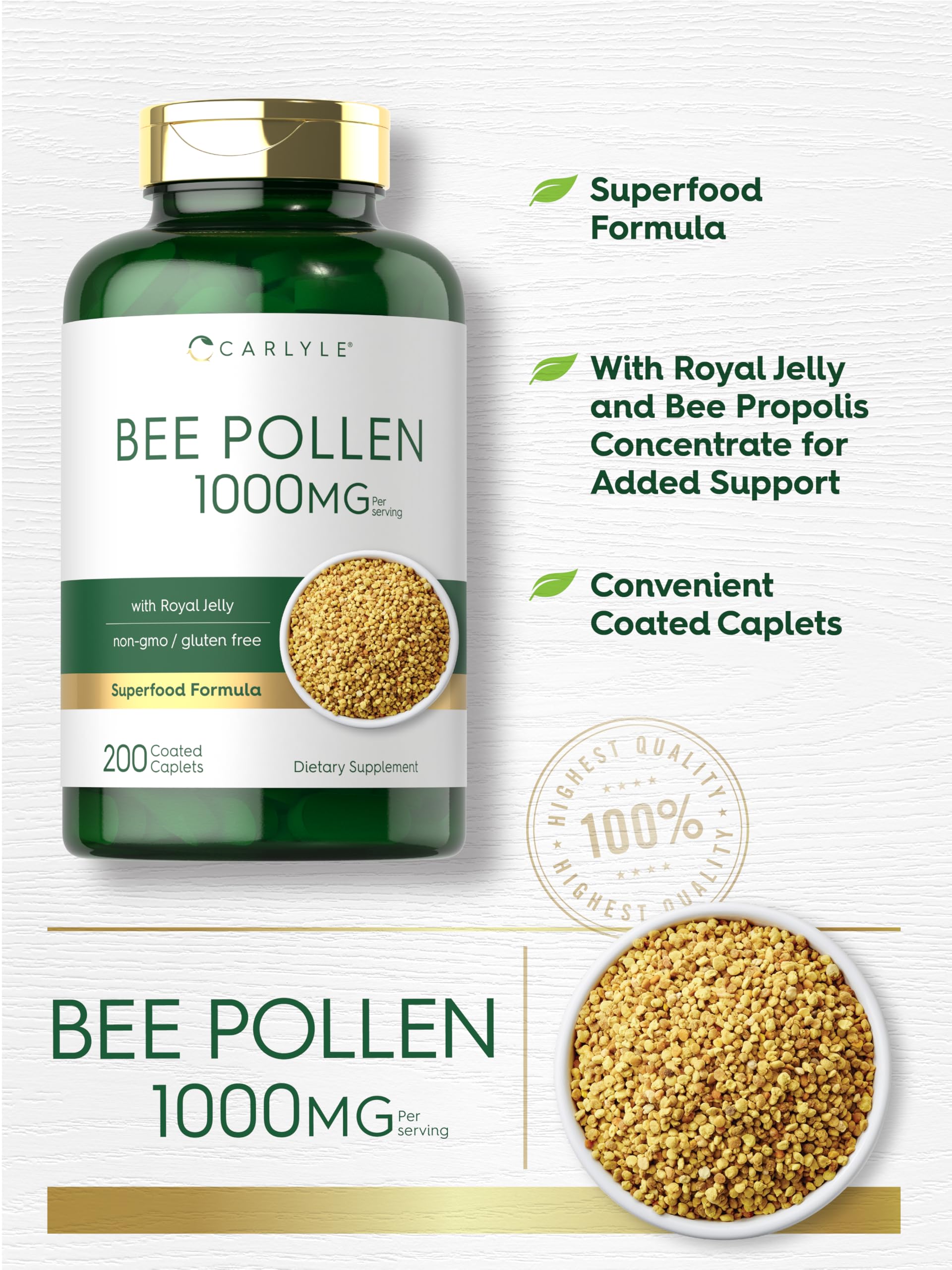 Carlyle Royal Jelly Bee Complex 1000mg capsules ingredients list