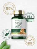 Carlyle Royal Jelly Capsules 1000mg capsules on a wooden surface