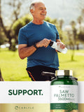 Carlyle Saw Palmetto Capsules 200g opened bottle with capsules visible