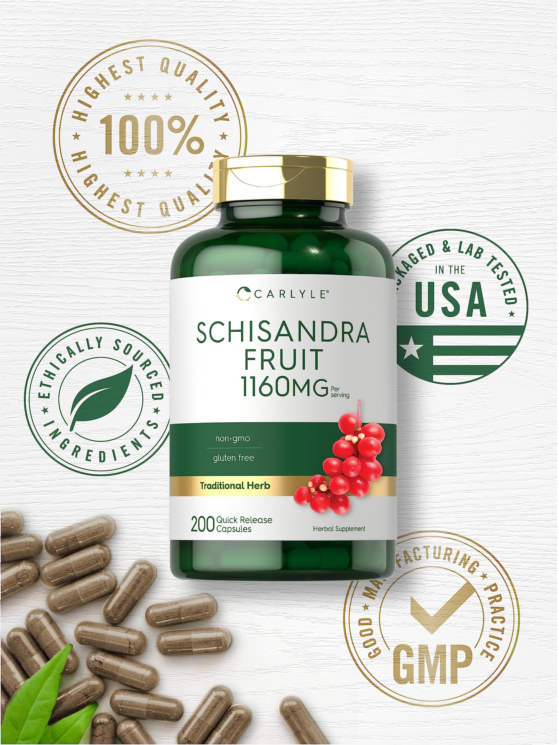 Carlyle Schizandra Fruit Capsules 1160mg ingredients list