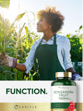Carlyle Schizandra Fruit Capsules 1160mg on a wooden table