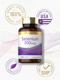 Carlyle Selenium 200 mcg vegetarian capsules with measuring spoon