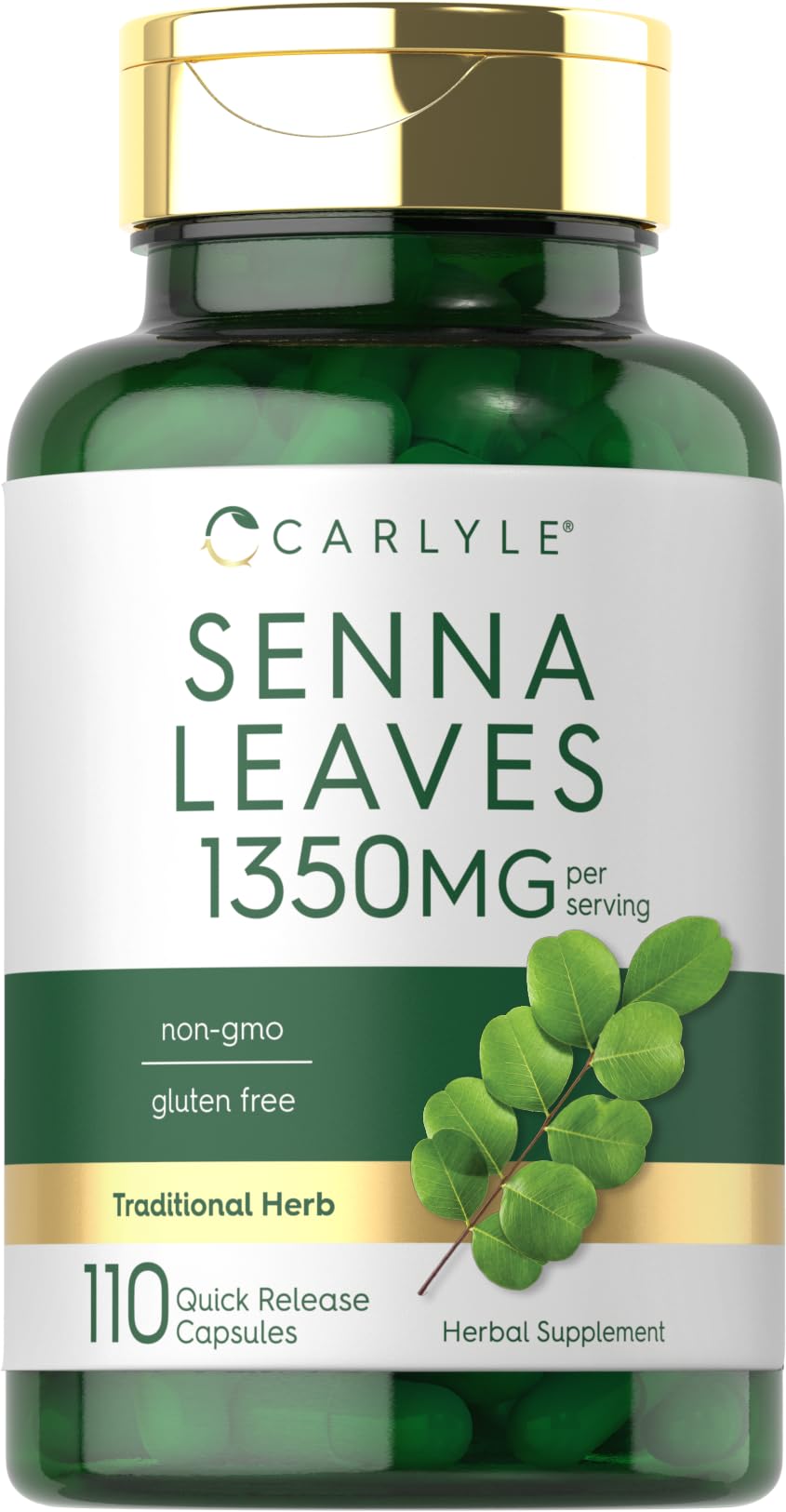 Carlyle Senna Leaf Capsules 1350mg front view