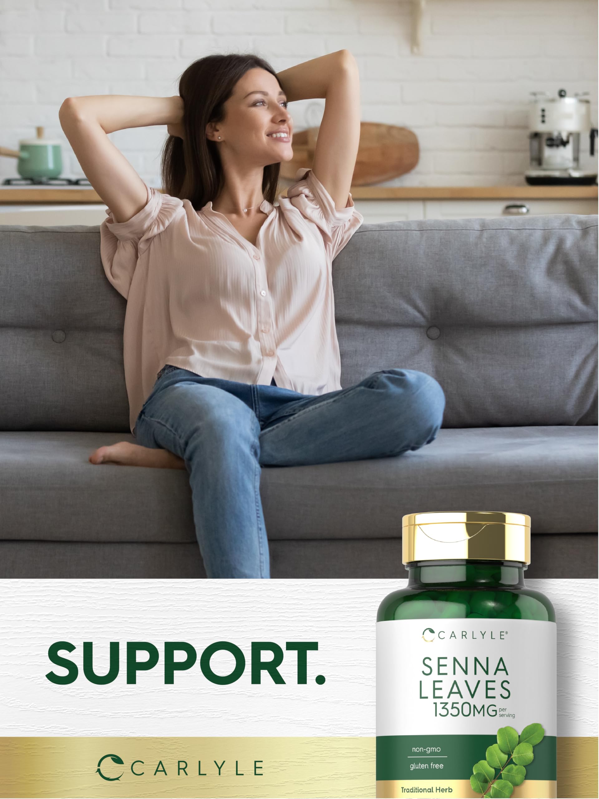 Carlyle Senna Leaf Capsules 1350mg nutrition facts