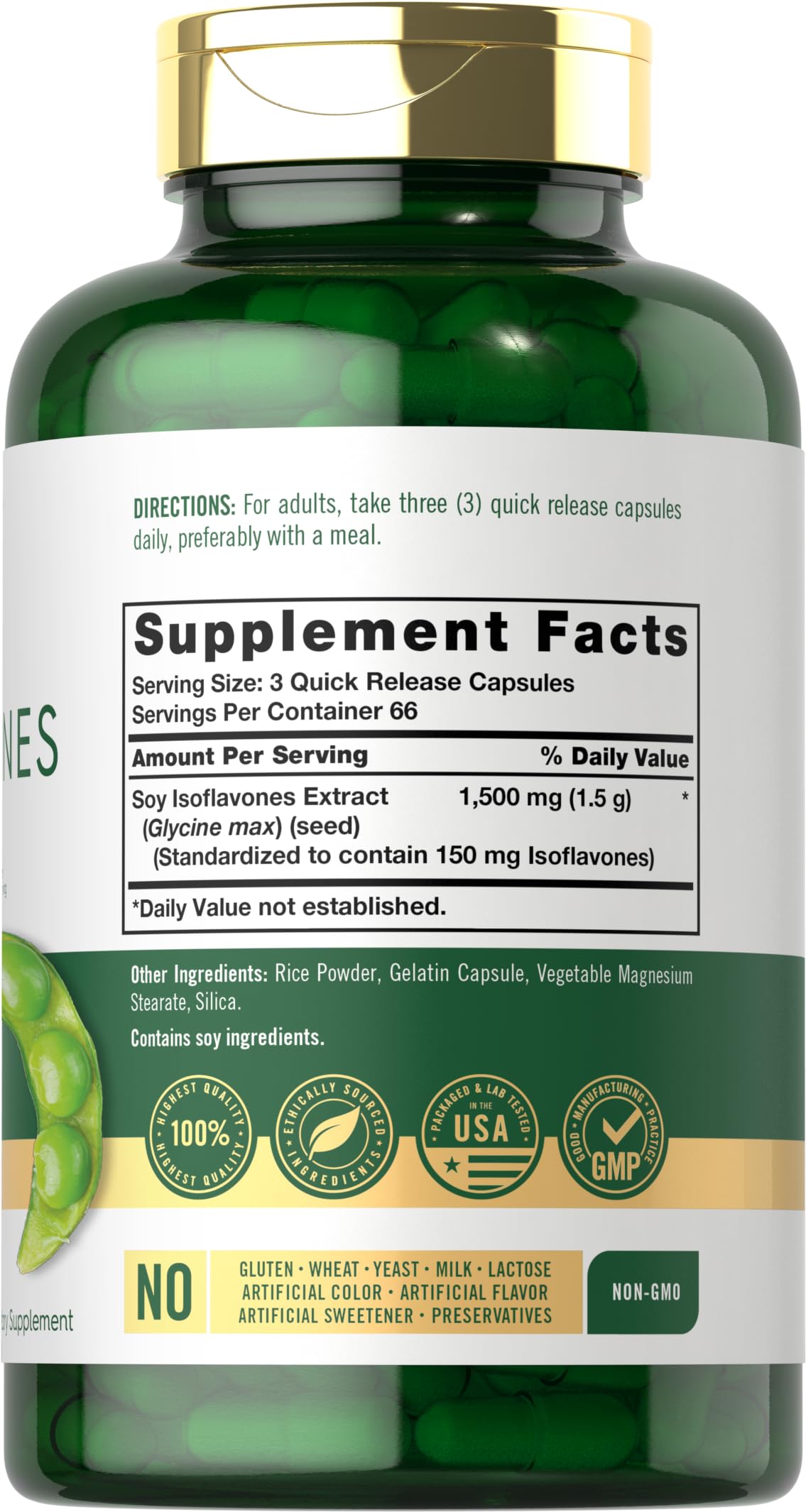 Carlyle Soy Isoflavones Extract Capsules side view