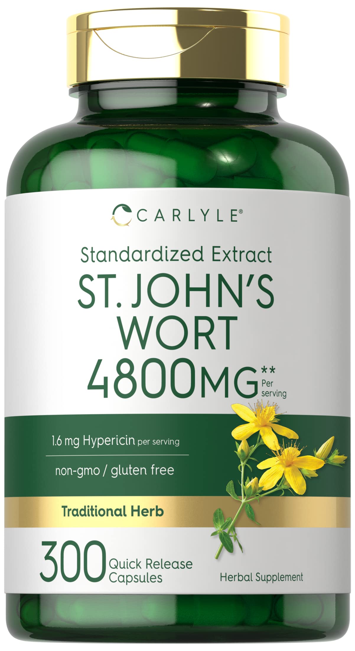 Carlyle St. John's Wort capsules front view with packaging