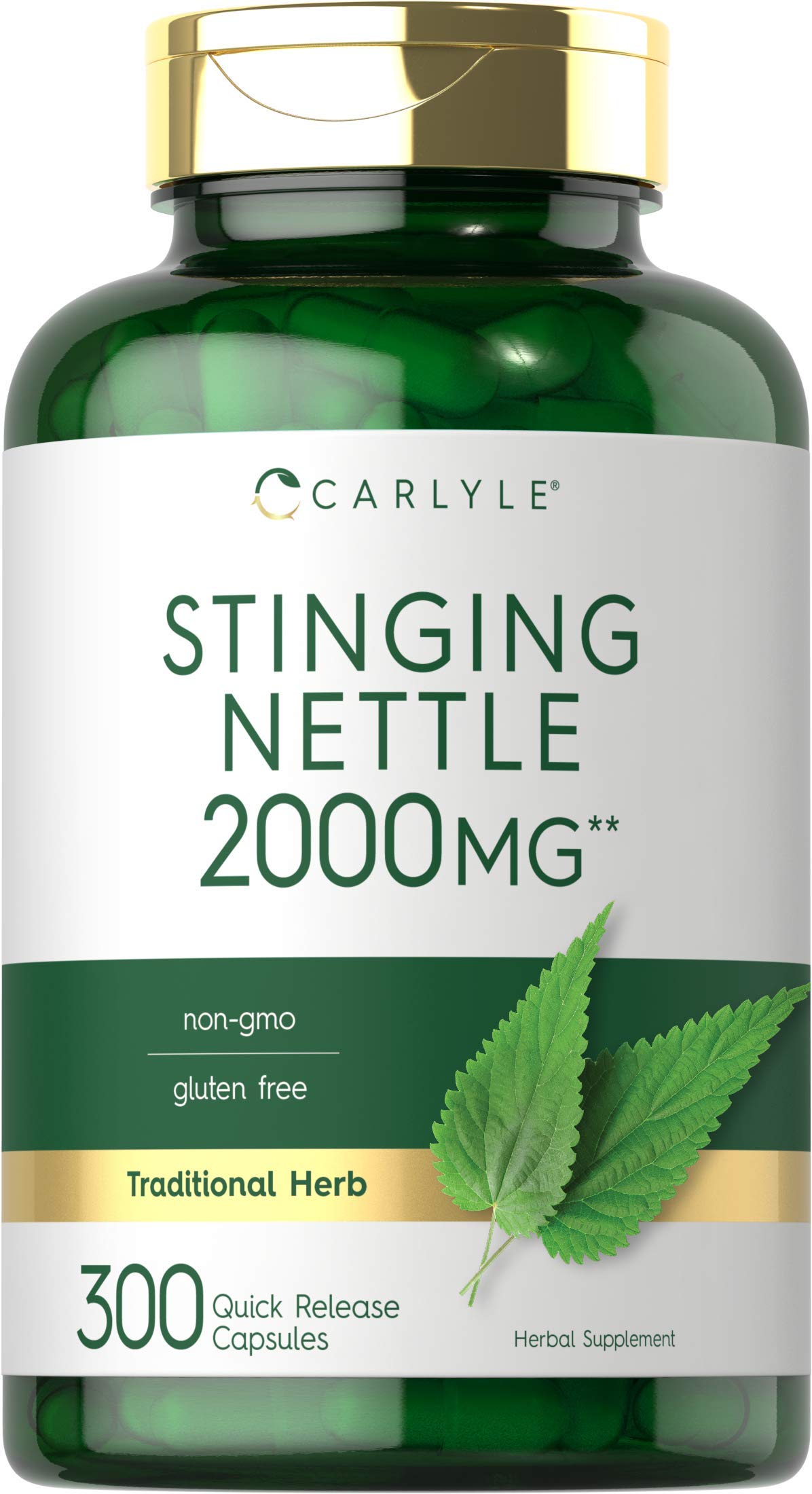 Carlyle Stinging Nettle Herbal Supplement 100 Capsules front view