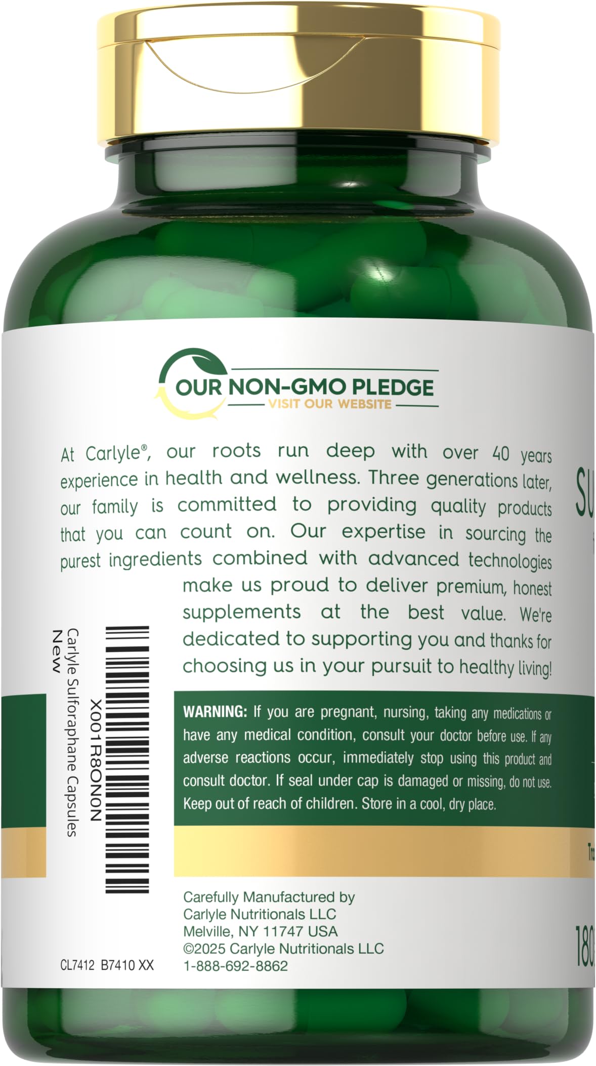 Carlyle Sulforaphane capsules side view
