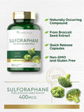 Carlyle Sulforaphane capsules with broccoli background