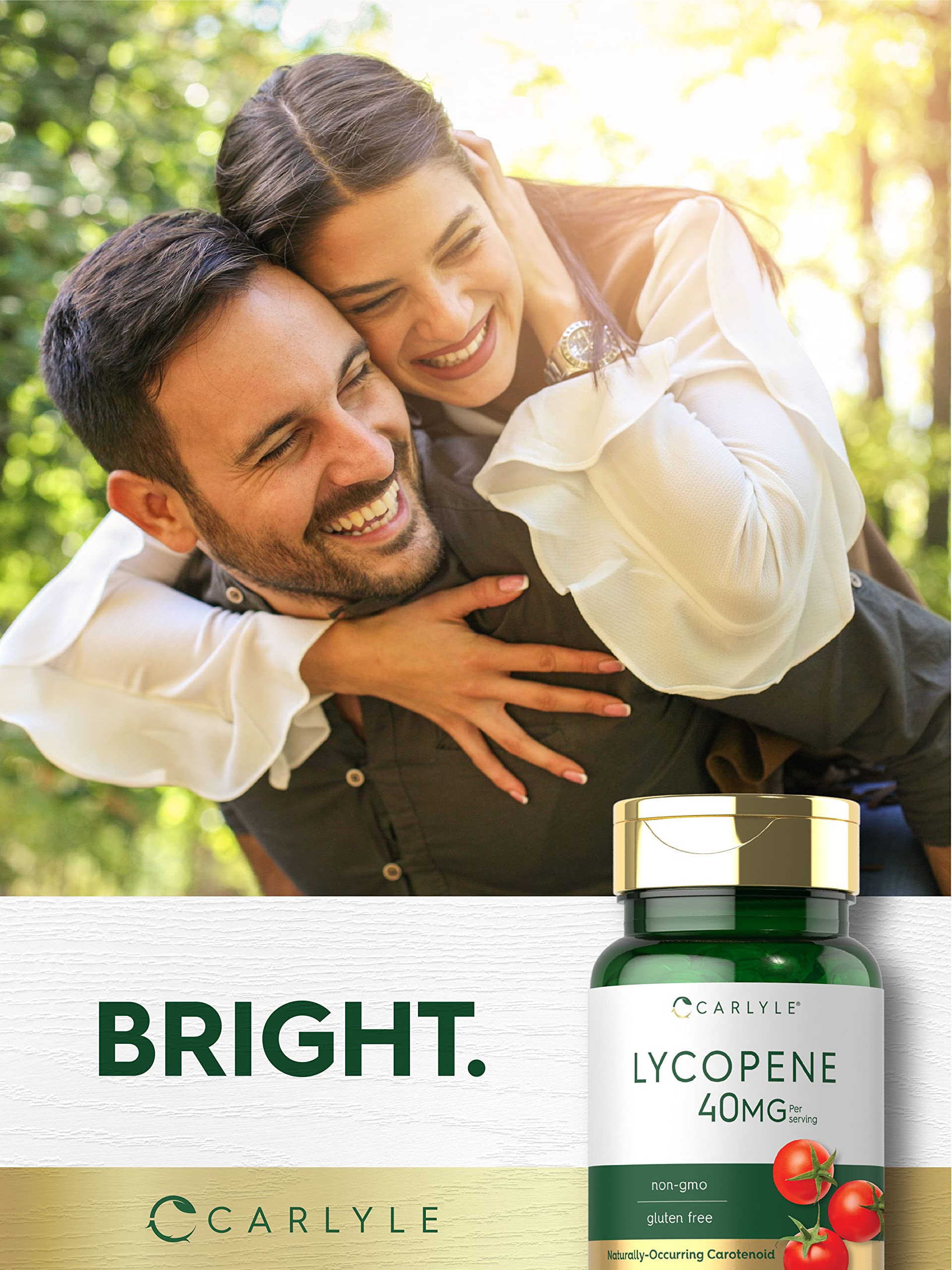 Carlyle Super Lycopene softgels in a lifestyle setting