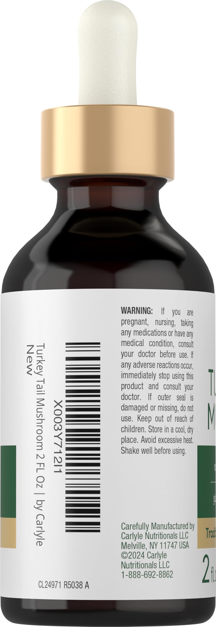 Carlyle Turkey Tail Mushroom Extract bottle side view