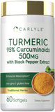 Carlyle Turmeric Curcumin Softgels front view with packaging
