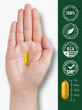 Carlyle Turmeric Curcumin Softgels with a glass of water
