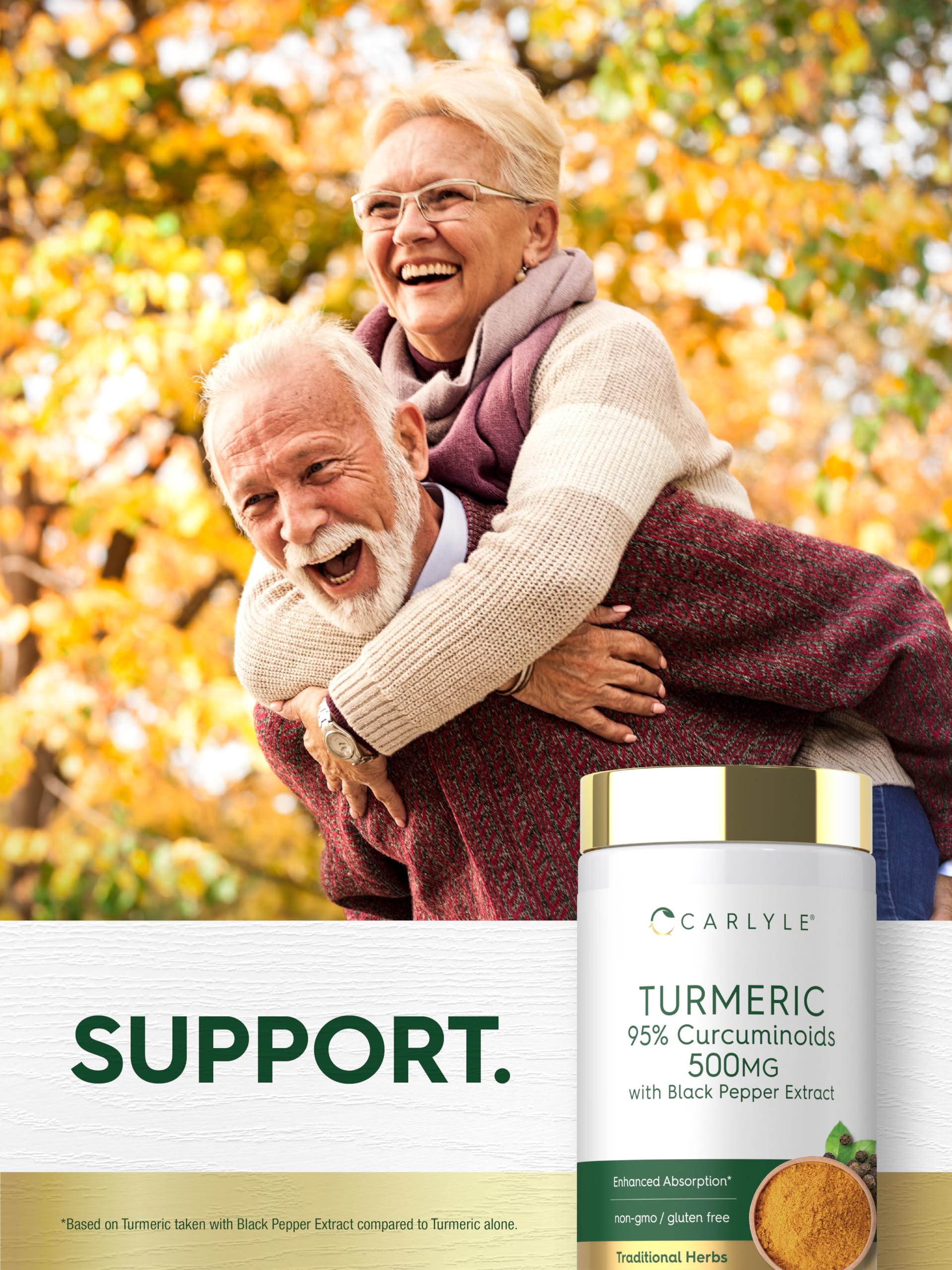 Carlyle Turmeric Curcumin Softgels with measuring spoon