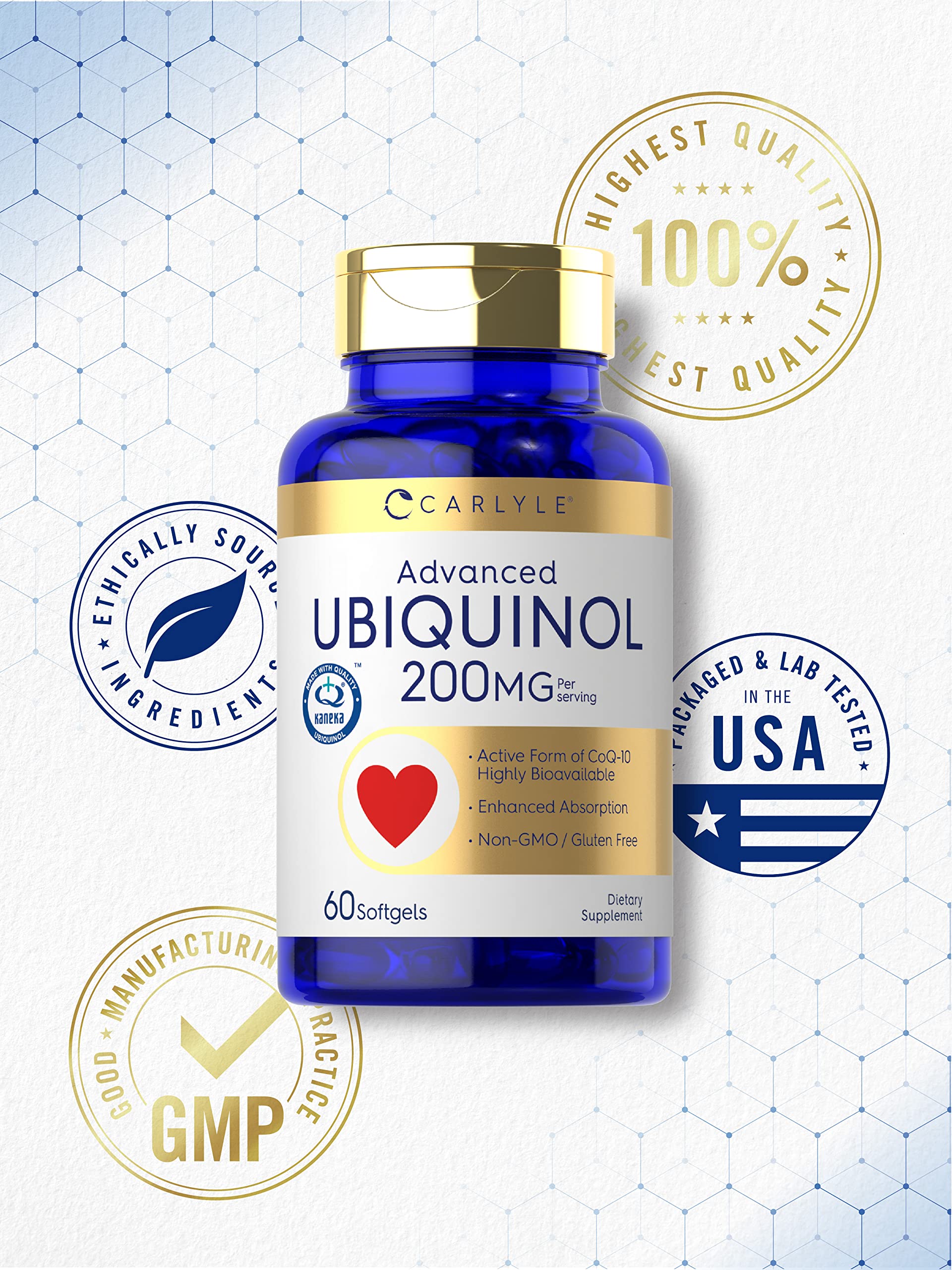 Carlyle Ubiquinol CoQ10 200mg Softgels ingredients list