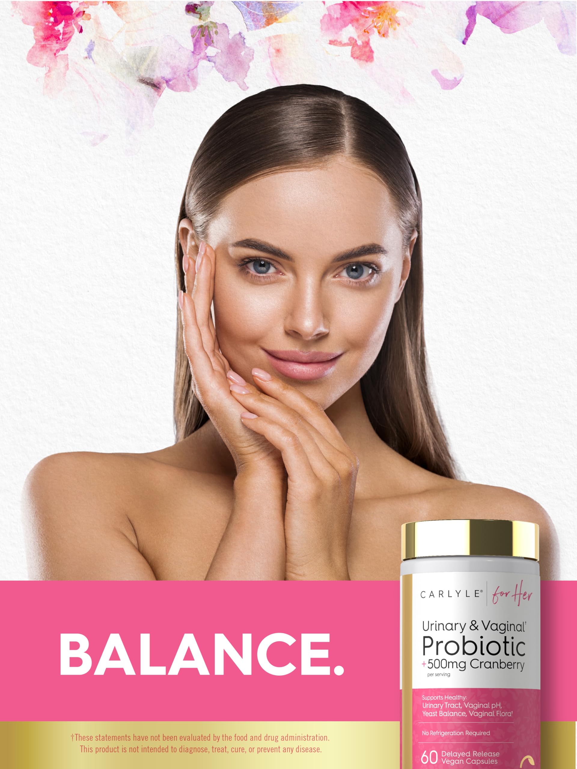 Carlyle Urinary & Vaginal Probiotic with Cranberry capsules in hand