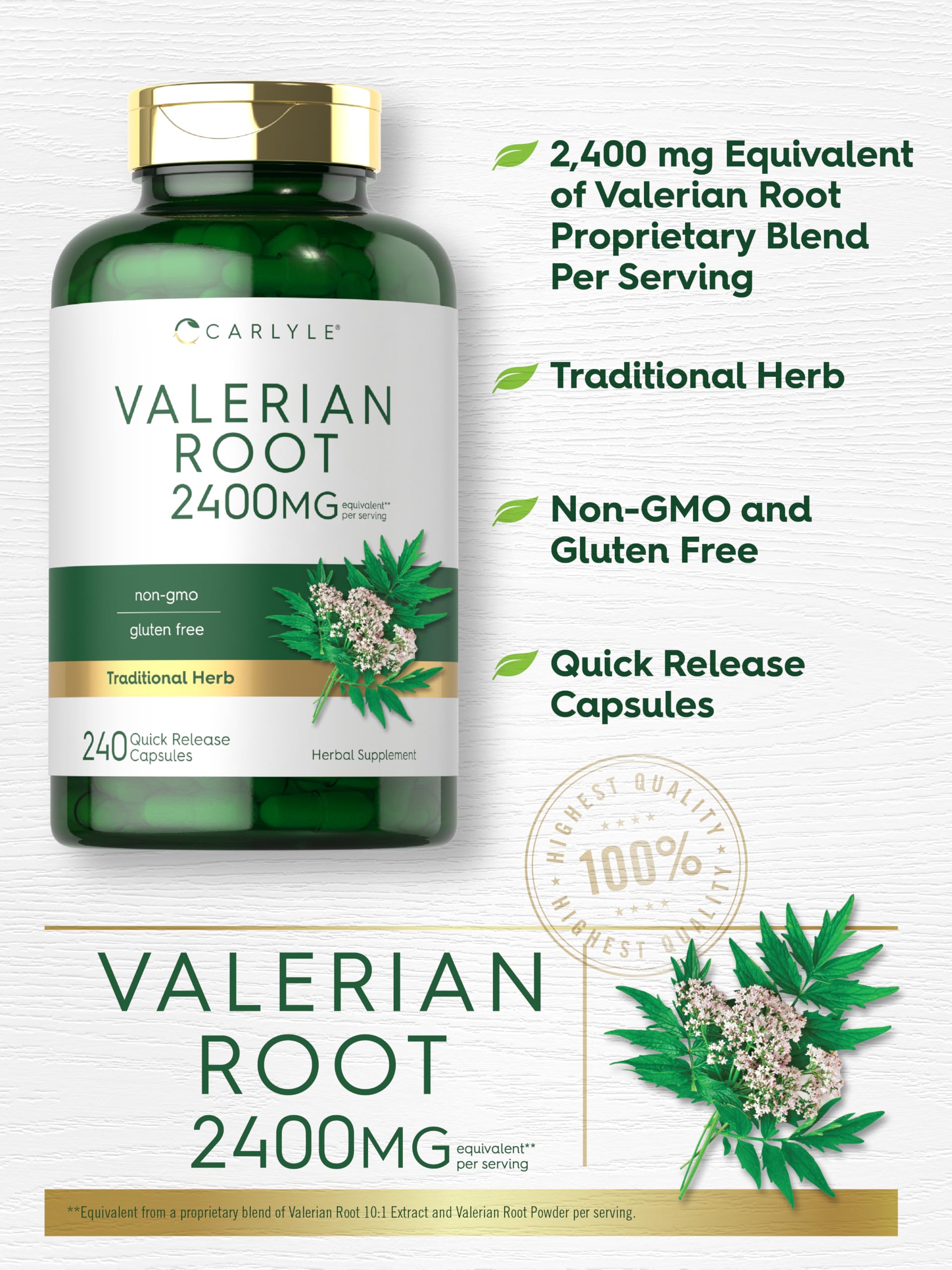 Carlyle Valerian Root capsules close-up