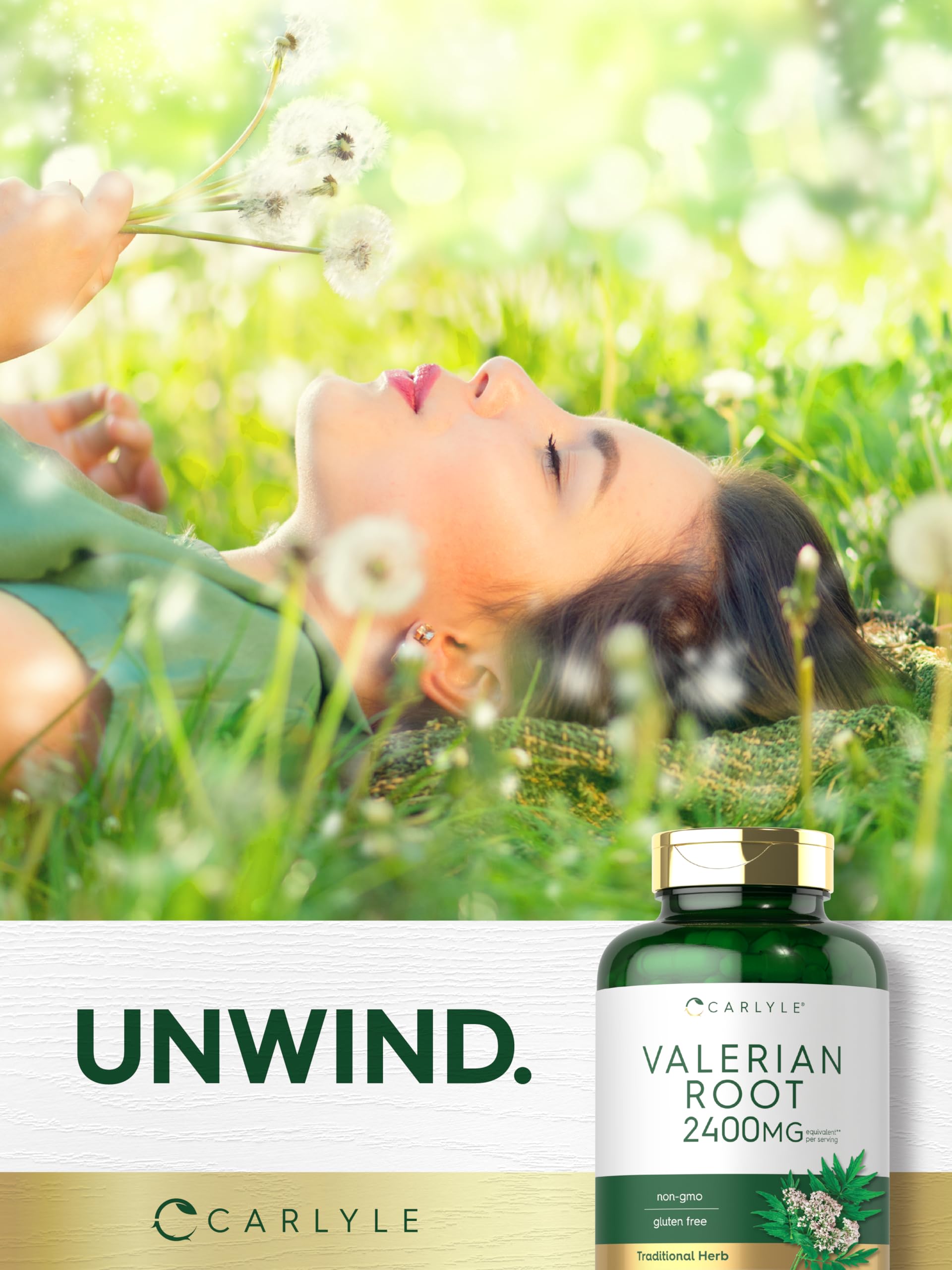 Carlyle Valerian Root capsules in hand