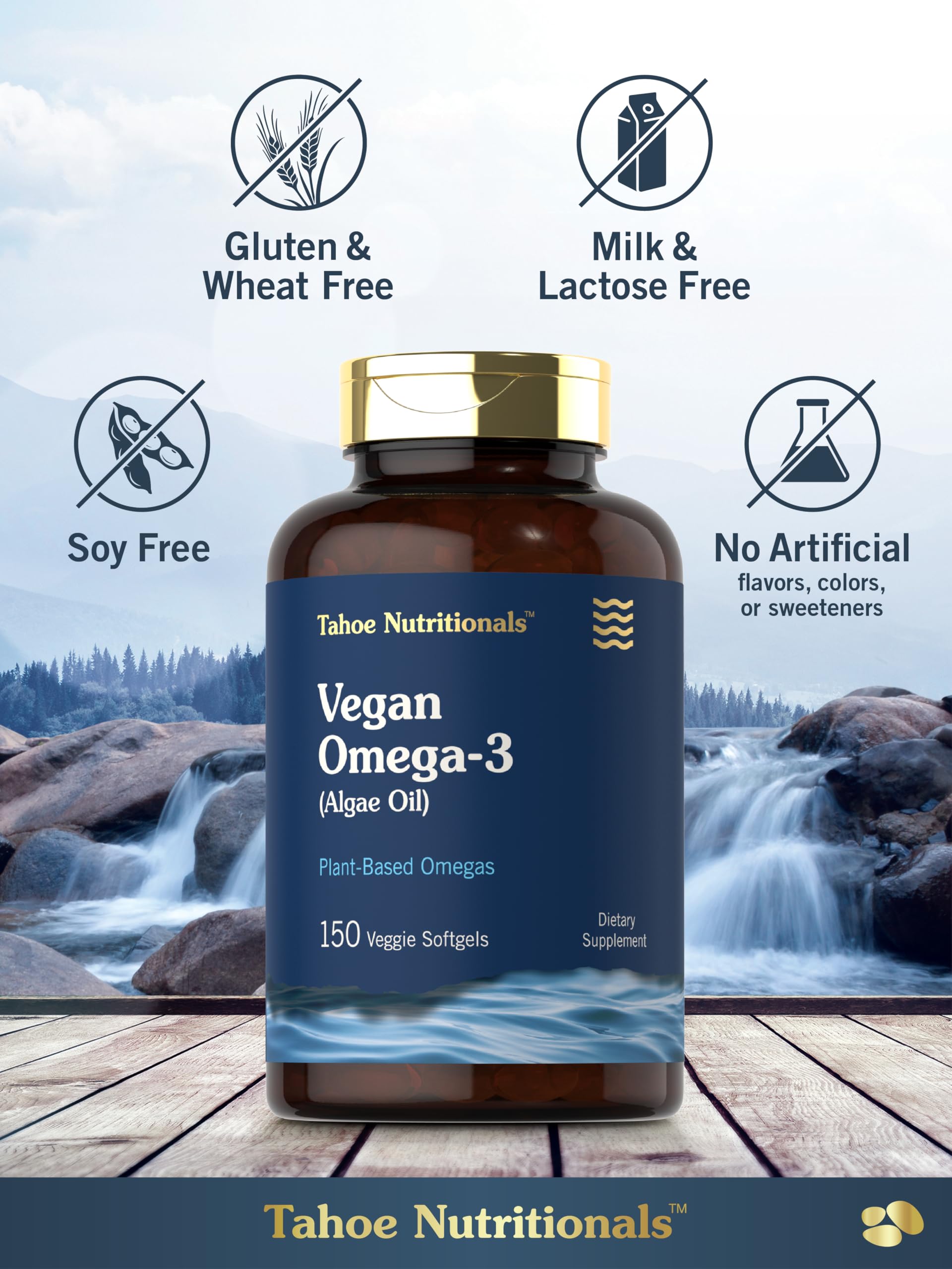 Carlyle Vegan Omega-3 Softgels in hand for size comparison