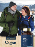 Carlyle Vegan Omega-3 Softgels with a measuring spoon for dosage