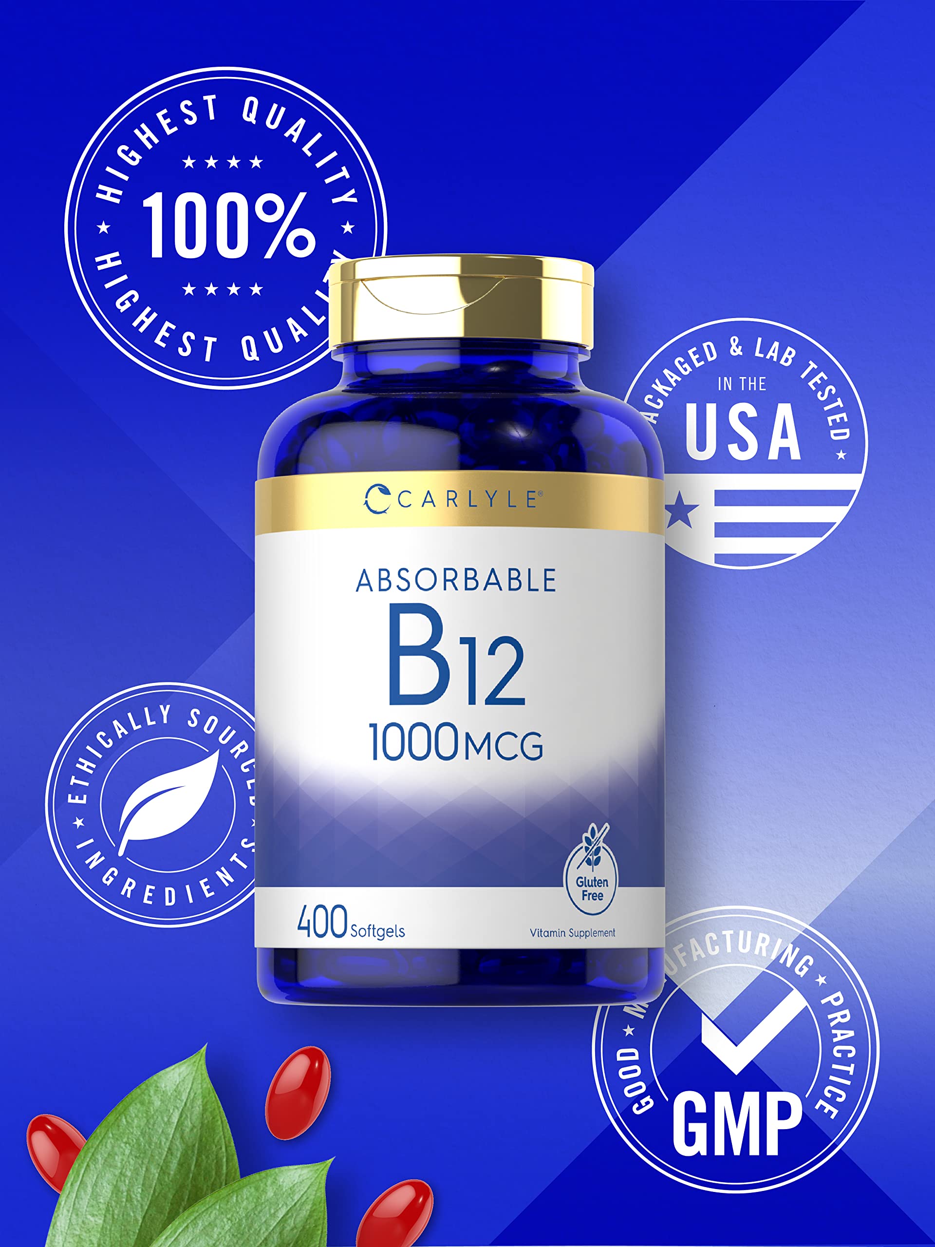 Carlyle Vitamin B-12 1000 mcg Softgels softgel close-up