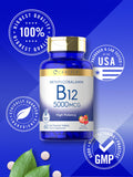 Carlyle Vitamin B-12 fast dissolve tablets on a wooden table