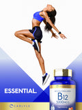 Carlyle Vitamin B-12 tablets with a glass of water