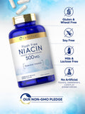 Carlyle Vitamin B3 Niacin 400mg capsules close-up