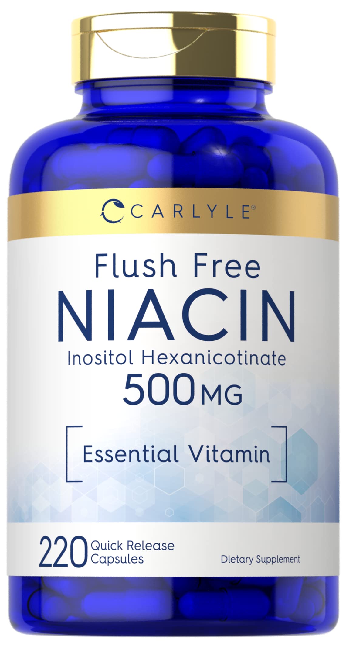 Carlyle Vitamin B3 Niacin 400mg capsules front view