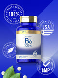 Carlyle Vitamin B6 100mg bottle top view