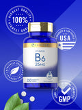 Carlyle Vitamin B6 25mg vegetarian tablets back view