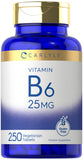 Carlyle Vitamin B6 25mg vegetarian tablets front view
